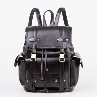 Vintage Leather Clipped Backpack