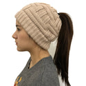 Woolen Winter Hat with Ponytail Hole