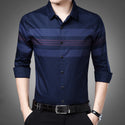 Men Casual Cotton Striped Shirt