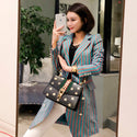 Striped Polyester Skirted Blazer Dress