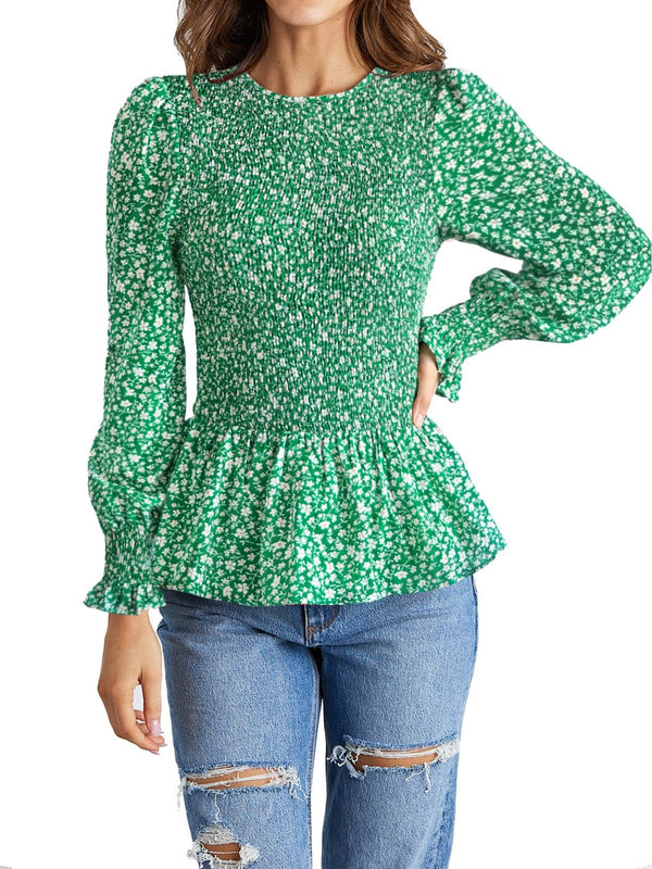 Long Sleeve Tunic Printed Shirt Top