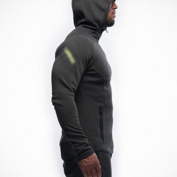 Men Round Neck Slim Running Hoodie