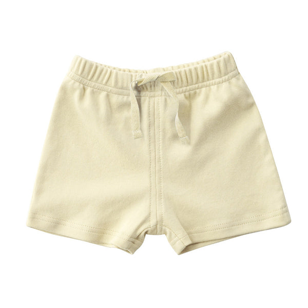 Elastic Waist Solid Colored Cotton Shorts