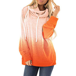 Buy orange Women Multi-Colored Gradient Hoodie