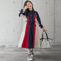 Girls Multi-color Stitching Fashion A-line Skirt