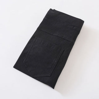 Buy black Woven Cotton Mid Waist Jeggings