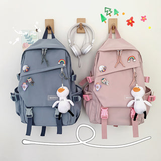 Large Capacity Multi-Pocket Decorated Backpack