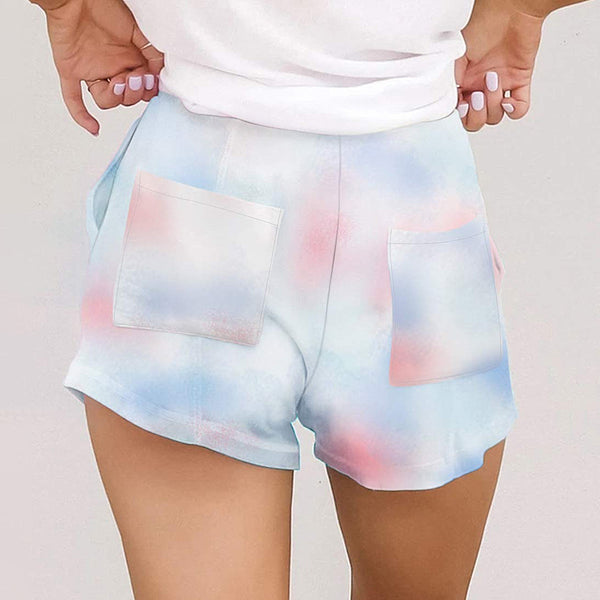 Women Casual Tie Dye Cotton Shorts