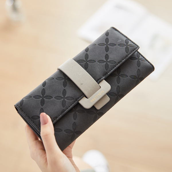 Women Floral Large Capacity Embossing Wallet