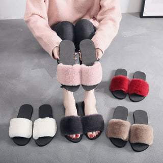 Plush Strapped Slip-on Plastic Comfort Shoes