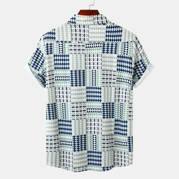 Men Short Sleeve Fashion Print Shirt