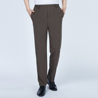 Buy armygreen Men Deep Crotch Silk Pants