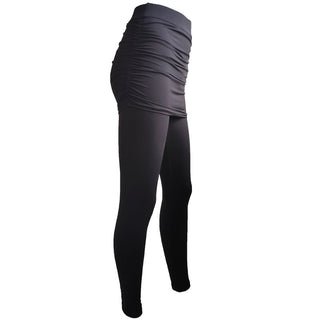 Buy black Skirt Pleated Solid Color Leggings