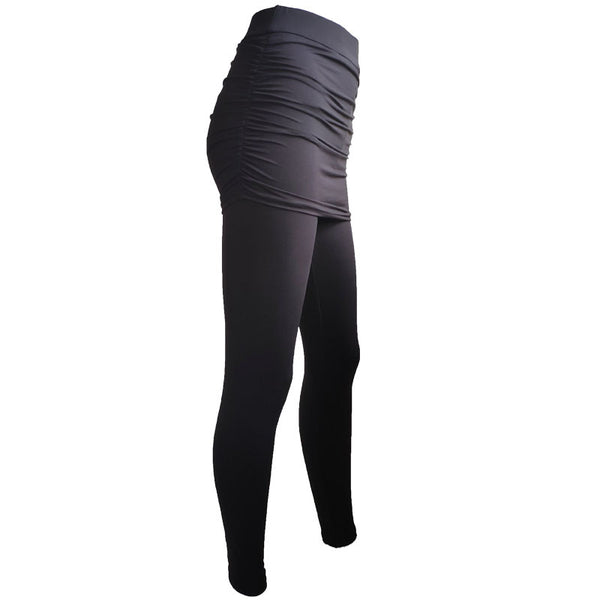 Skirt Pleated Solid Color Leggings