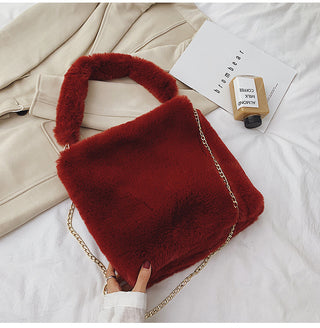 Buy red Plush Soft Hand and Shoulder Bag