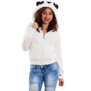 Women Slim Plush Fabric Hoodie