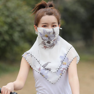 Women Chiffon One-Piece Mask Scarf