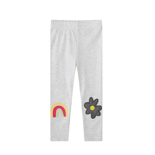 Flower Rainbow Gray Leggings