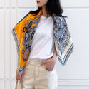 Women Multi-Patterned Printed Silk Scarf