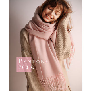 Buy pink Women Thick Solid-Colored Woolen Scarf