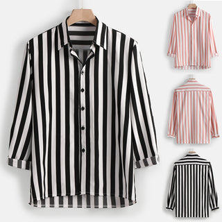 Men Long Sleeve Striped Shirt