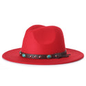 Men Woolen Top Beaded Belt Jazz Hat