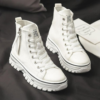 Women Casual Canvas High Top Platform Sneakers-