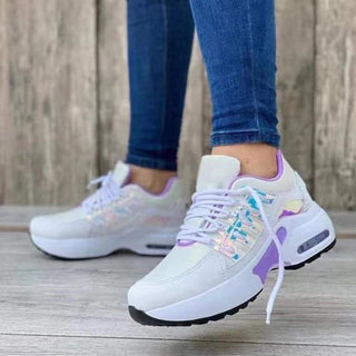 Buy multi-color Women Lace Up Wedge Heel Sneakers