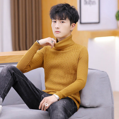 Men Slim-fit High Neck Sweater