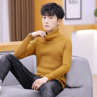 Buy yellow Men Slim-fit High Neck Sweater