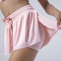 Women Nylon Flowy Layered Shorts