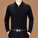 Men Business Casual Plaid Shirt