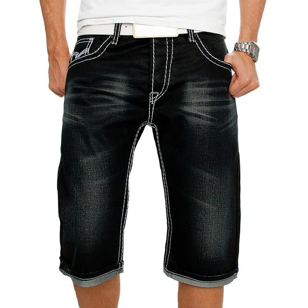 Men Casual Fashion Fold Pockets Denim Pants