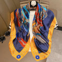 Women Multi-Patterned Printed Silk Scarf