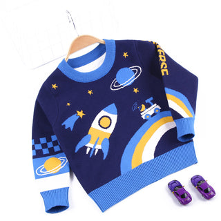 Buy navy-blue Double Layer Space Sweater