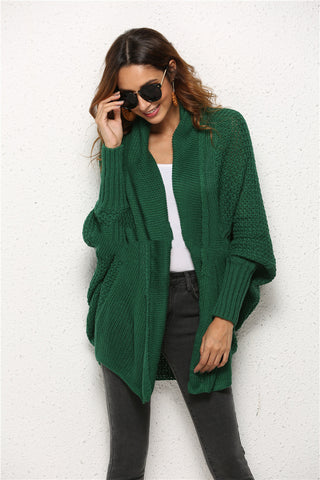 Buy green Women Knitwear Acrylic Cardigan Shawl