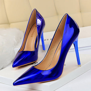 Women Glossy Patent Leather Heels