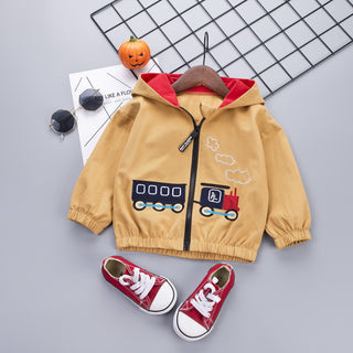 Buy yellow Boys Cartoon Train Jacket