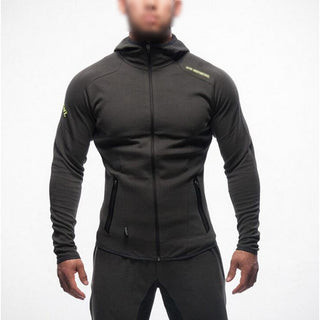 Buy dark-grey Men Round Neck Slim Running Hoodie