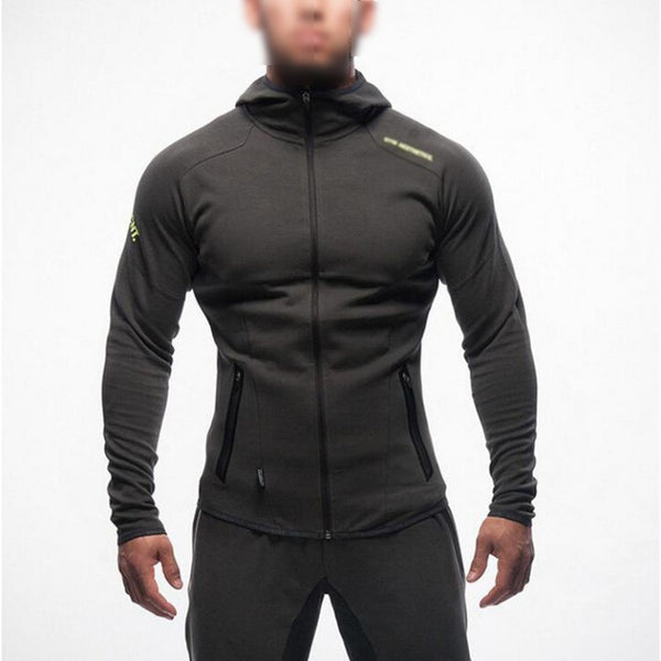 Men Round Neck Slim Running Hoodie