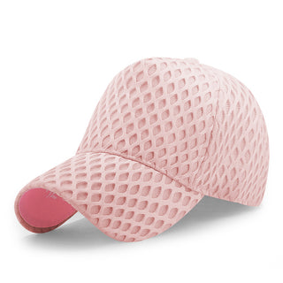 Buy pink Unisex Hollow Mesh Domed Sun Hat