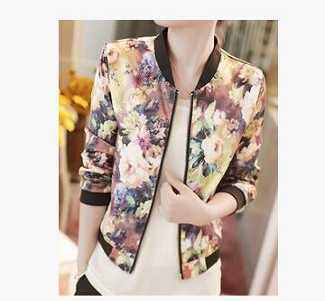 Women Floral Printed Bomber Jacket