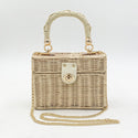 Women Square Messenger Straw Bag