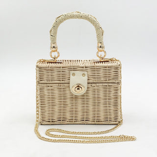 Buy beige Women Square Messenger Straw Bag