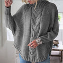 Women Loose Pullover Shawl-Like Sweater