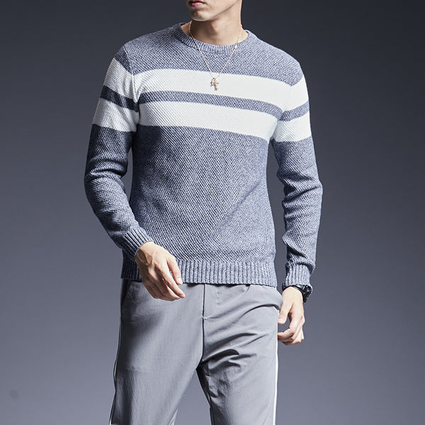 Men Striped Cotton Sweater