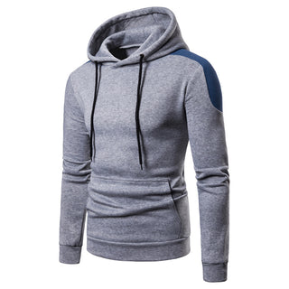 Buy light-grey Men Long Sleeve Matching Color Hoodie