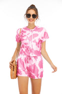 Tie-dye Short-sleeved Hooded Loungewear Suit