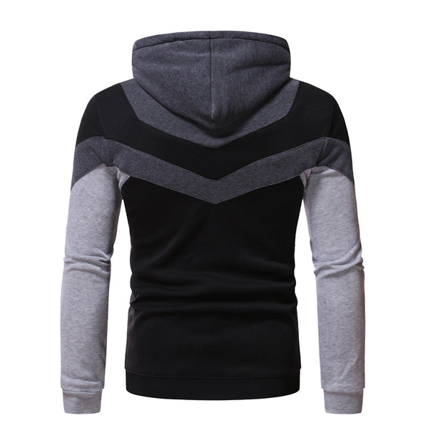 Men Solid Color Pullover Hoodie