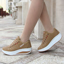 Women's Platform Lace-up Casual Sneakers